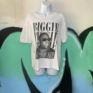 White biggie smalls graphic tee